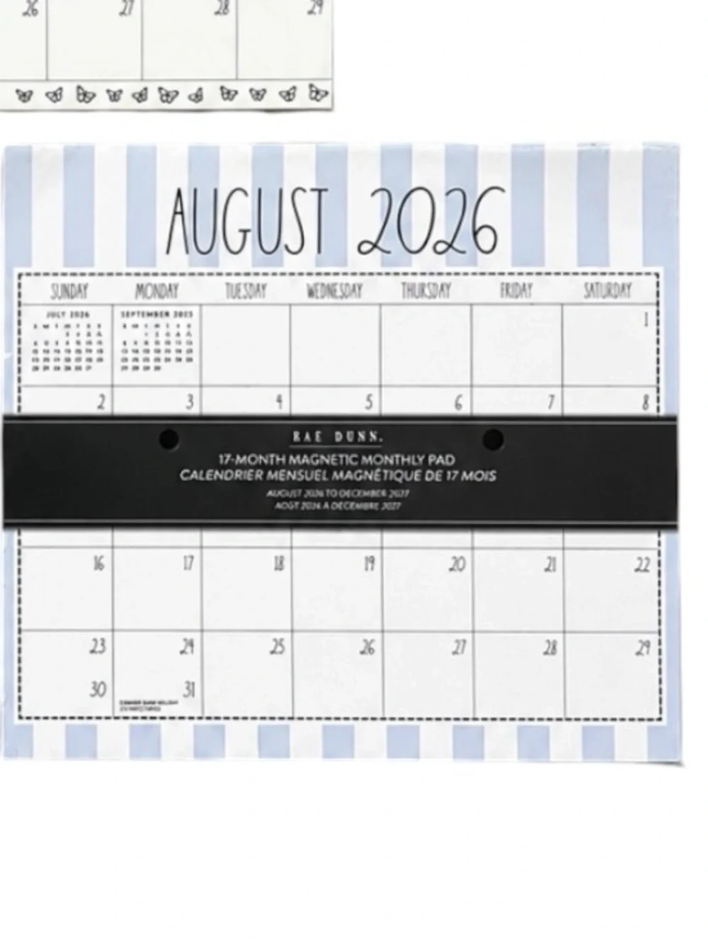 RAE DUNN 2026 - 2027 17-MONTH MAGNETIC MONTHLY PAD CALENDAR AGENDA FRIDGE